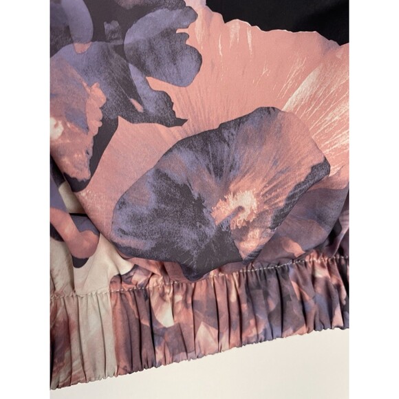 Forever 21 Cropped Hoodie Bomber Floral Jacket Pockets Full Zip SZ XS - Picture 4 of 8